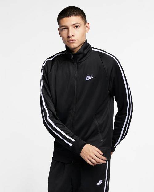 Original Mens Nike SPORTSWEAR N98 KNIT WARM-UP JACKET - AR2244-010 - Medium