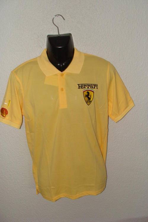 Mens Ferrari Short Sleeve Golf T Shirt Slim Fit Large