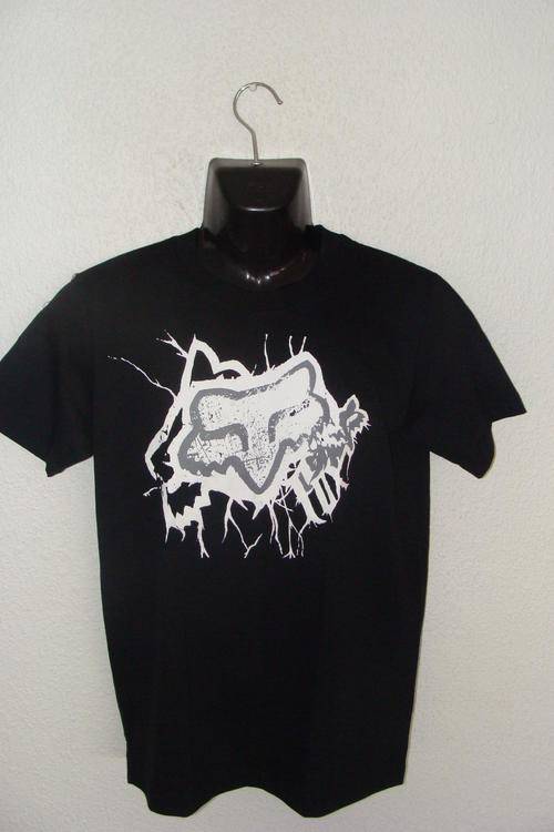 Mens Fox T Shirt Large 100% Cotton Black