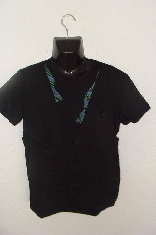 Mens Diesel T Shirt with affixed waist coat XX Large Small Cut Black