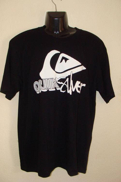 Mens Quiksilver T Shirt Large 100% Cotton - Black