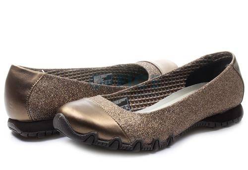 Original Ladies Skechers Bikers Glitzy Sparkle Bronze - UK 7 (SA 7) Big Cut