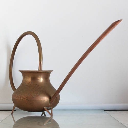 VINTAGE INDIAN BRASS WATERING CAN
