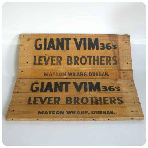 VINTAGE GIANT VIM36s WOODEN CRATE PIECES x1