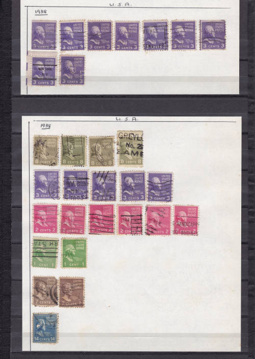 UNITED STATES early 1800's collection unchecked from old album on paper (13 scans)
