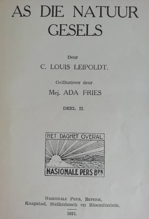 As die Natuur Gesels Deel II / C. Louis Leipoldt