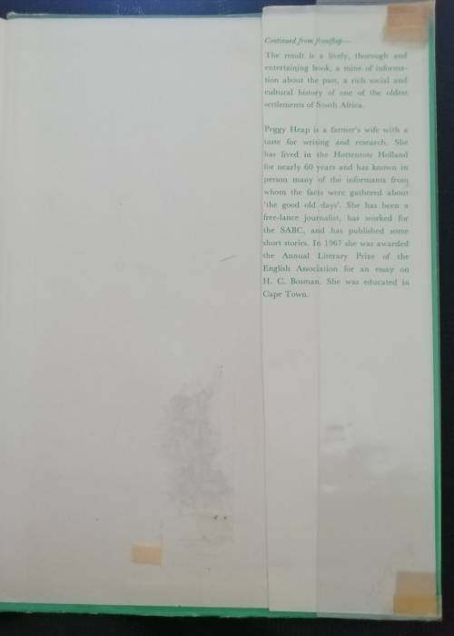 The Story of Hottentots Holland / Peggy Heap