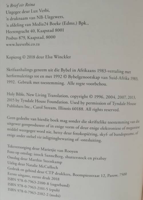 `n Brief vir Reina / Elsa Winckler