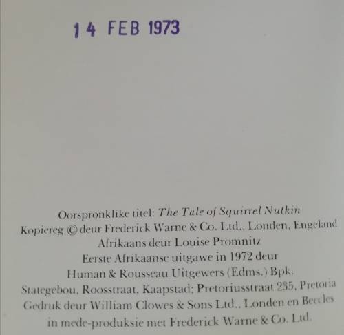 EERSTE AFRIKAANSE UITGAWES deur Beatrix Potter (18 Boekies)