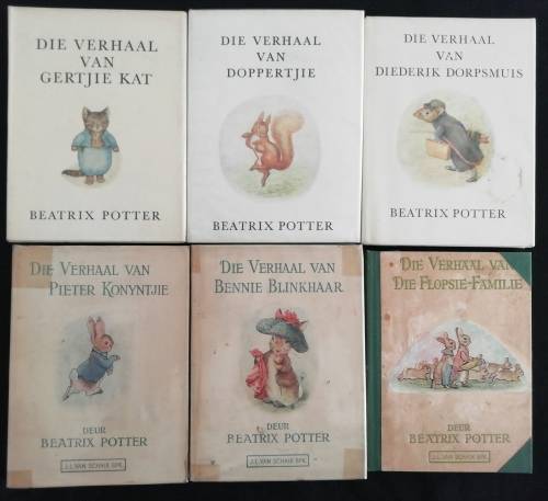 EERSTE AFRIKAANSE UITGAWES deur Beatrix Potter (18 Boekies)