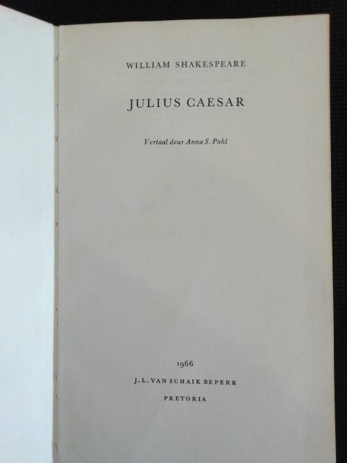 Julius Caesar [Vertaal deur Anna S. Pohl] Shakespeare, William (1966)