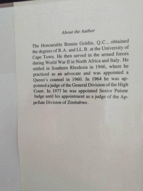 THE JUDGE, THE PRINCE, AND THE USURPER, from UDI to Zimbabwe / Bennie Goldin