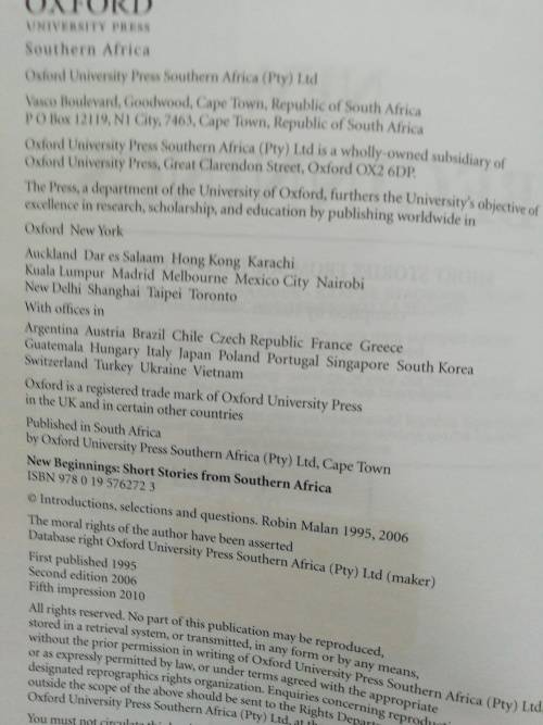 NEW BEGINNINGS / Compiled by Robin Malan