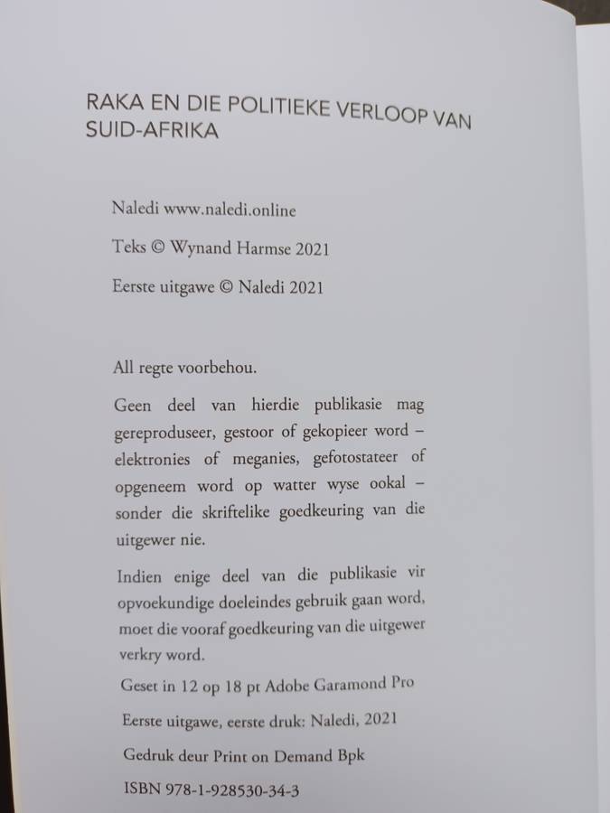 RAKA en die verloop van die politiek van Suid-Afrika / Wynand Harmse