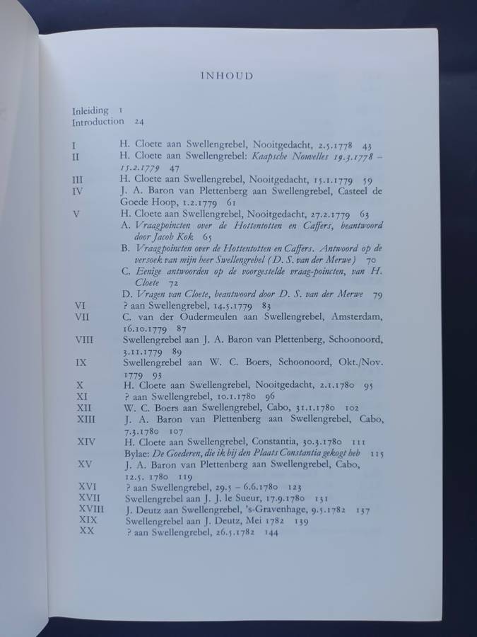 BRIEFWISSELING VAN HENDRIK SWELLENGREBEL JR OOR KAAPSE SAKE 1778-1792 / 2de reeks V.R.S 13