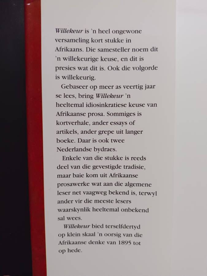 WILLEKEUR 'N WILLEKEURIGE KEUR / KOOS HUMAN