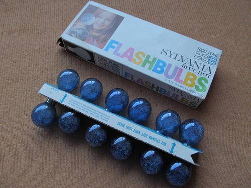 Antique Flash Bulbs -Sylvania Blue Dot
