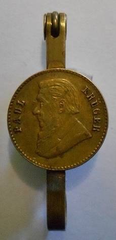 Paul Kruger  Brass Tie Pin / Brooch Length: 37mm Size of Medallion: 16,5mm  See Description