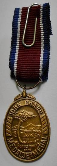 Miniature John Chard Medal Solid Acorn No Rim Large Suspender Ring Small Coat of Arms