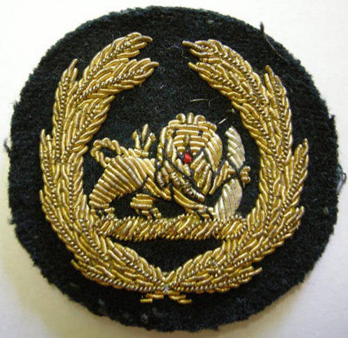 Rhodesia British South African Police Rank Badge Bullion Wire on Felt Total Size: 50mm x 53mm