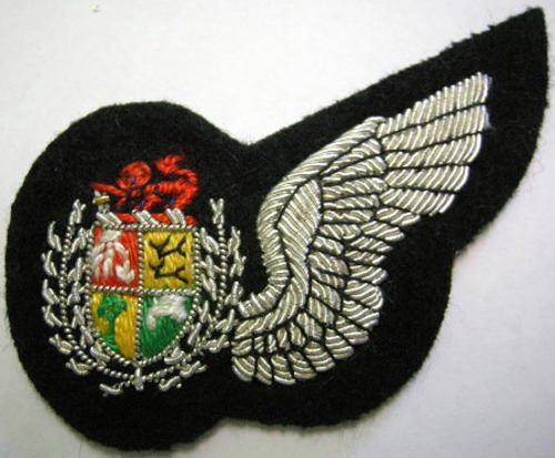 S.A.A.F Navigator Half Wing Embroidered Silver Wire on Felt Padded