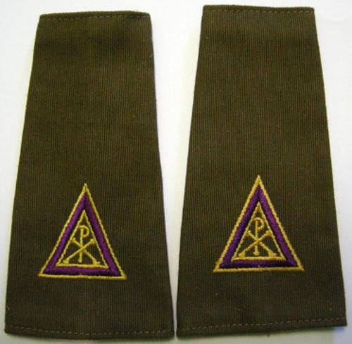 Chaplains Epaulette Pair Embroidered on Material Dinnes 1945