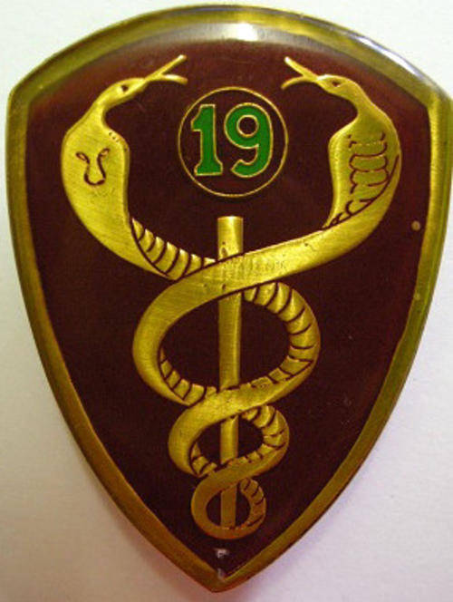 19 Field Ambulance Shoulder Flash Three Pins, All Replaced