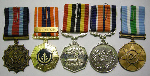 Full Size Medal Set of Five w/ Cunene Bar All Medals Numbered