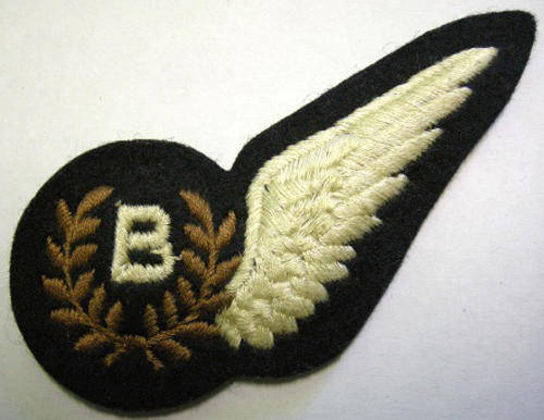 WWII Bomb Aimer Half Wing Embroidered on Felt