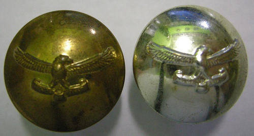 S.A.A.F. Buttons 22mm x 2   1 x Brass & 1 x Chromed
