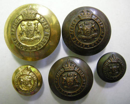 South Africa / Zuid Afrika Buttons x 5 Marked Firmin London   28mm, 25mm, 22mm, 2 x 16mm