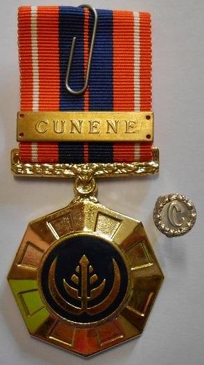 Full Size Pro Patria Medal Numbered at Back w/ Cunene Bar & Cunene Button in Box