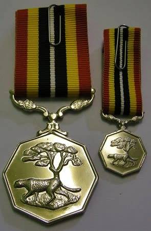 Full Size Southern Africa Medal Double Face Susp Tall Grass Poor Detail Number on Rim w/ Miniature