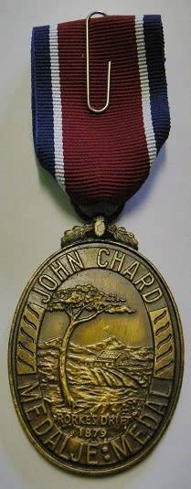 Full Size John Chard Medal Numbered on Rim Thin Lettering Large Thick Suspender Ring