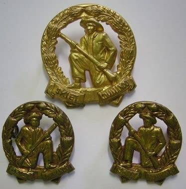 Citizen Force (Skiet Kommando) Gilding Metal Cap & Collar Badges Owen 805, 806 & 807
