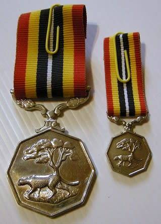 Full Size Southern Africa Medal Double Face Susp Tall Grass Poor Detail Number on Rim w/ Miniature