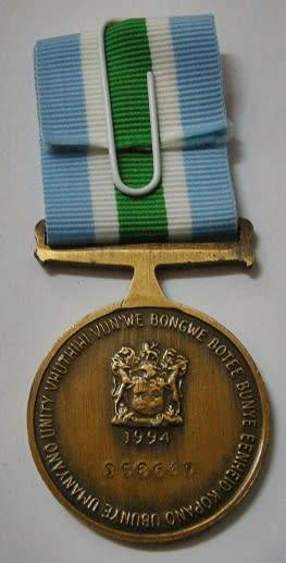 Full Size Unitas Medal Numbered at Back