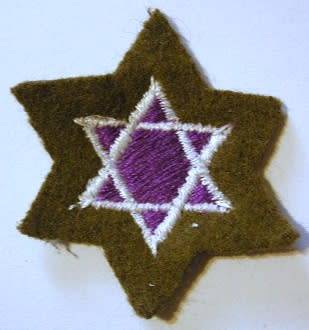 Jewish Chaplain Badge Embroidered on Felt Dinnes 1939