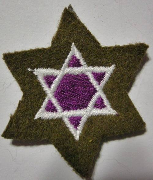 Jewish Chaplain Badge Embroidered on Felt Dinnes 1939