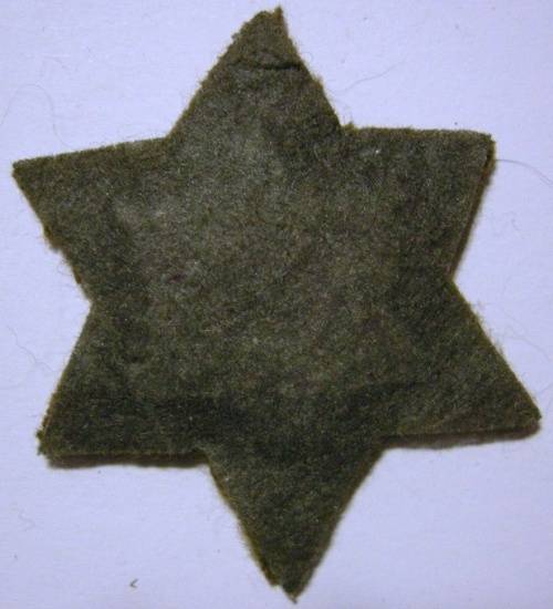 Jewish Chaplain Badge Embroidered on Felt Dinnes 1939