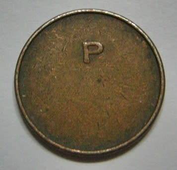General Post Office Token (5c) Hern 442u Bronze Washed Magnetic