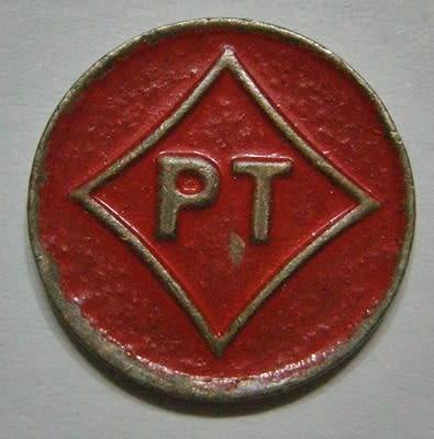 General Post Office Token (5c) Hern 442u Painted Different Shades of Red Magnetic Uniface