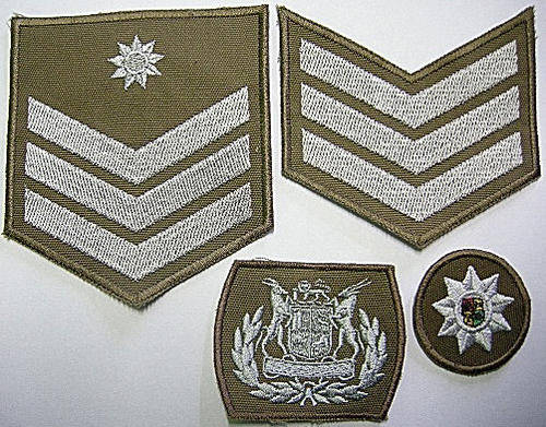 SA Army Rank Insignia Embroidered x 4