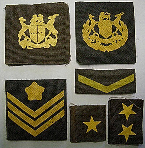 SA Army Rank Insignia Printed on Velcro Material x 6