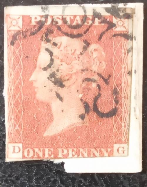 1841 Great Britain QV penny red with scarce Maltese Cross 1 cancel. R3600 cat