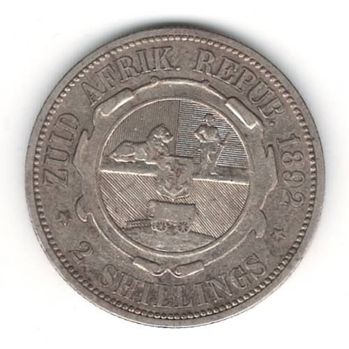 1892 ZAR 2 SHILLINGS - Only 55206 minted!!!