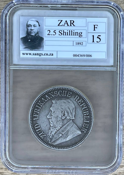 1892 ZAR 2.5 SHILLINGS - Only 16300 minted!!!
