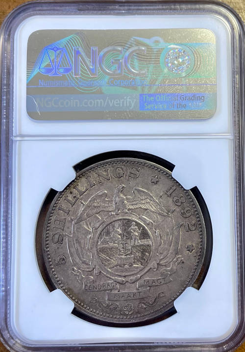 1892 ZAR 5 SHILLINGS (Single Shaft) - NGC AU55