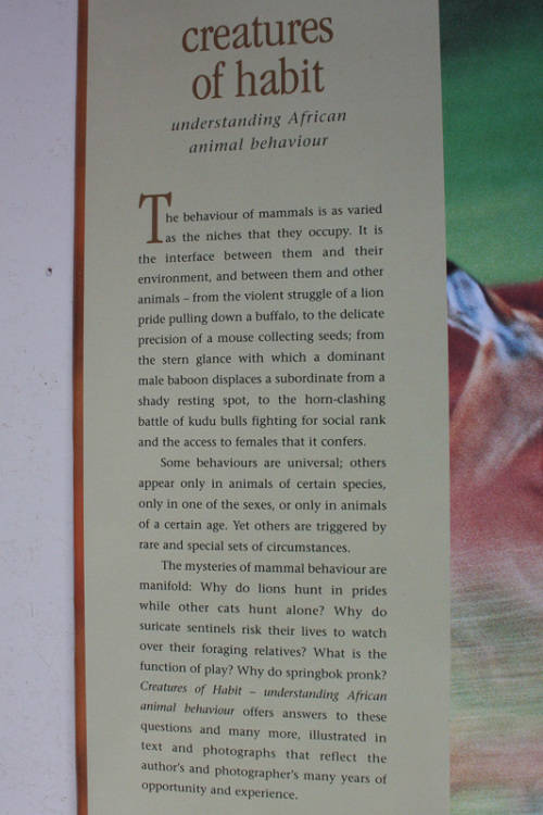 Creatures of Habit, Understanding African Animal Behaviour by Peter Apps