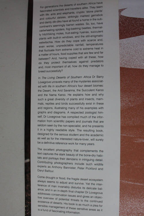 The Living Deserts of Southern Africa by Barry Lovegrove